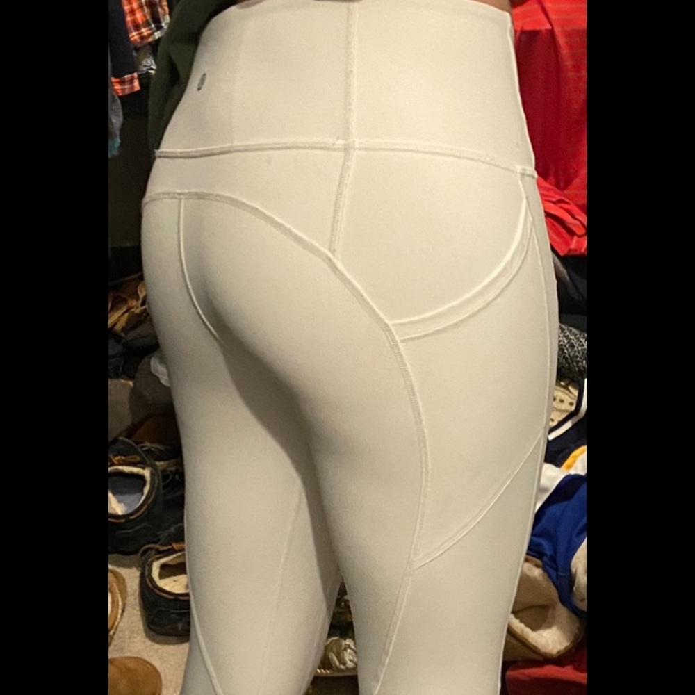 White lululemon All The Right Places leggings!!
